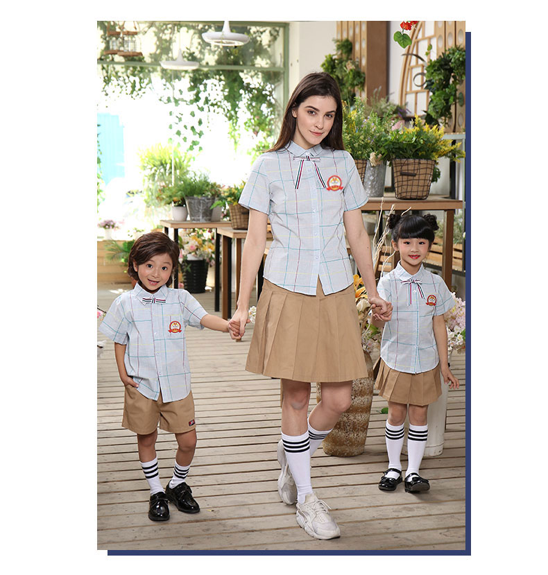 夏季韩版学院风短袖衬衫套装小学生校服